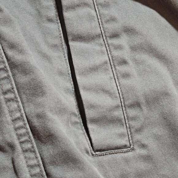 Tailor Vintage Mens Gray Sherpa-Lined Canvas Jacket With Corduroy Collar & Butto - Picture 8 of 16